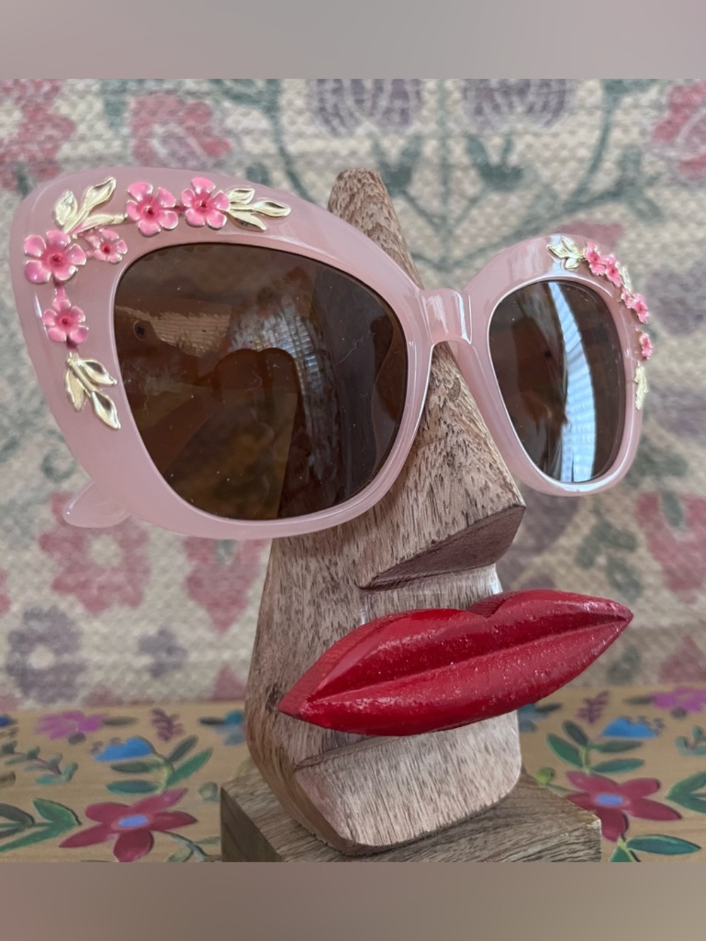 Anthropologie Floral-Trimmed Cat-Eye Sunglasses - Picture 9 of 13